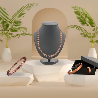 סט תכשיטי נחושת מגנטיים לגבר