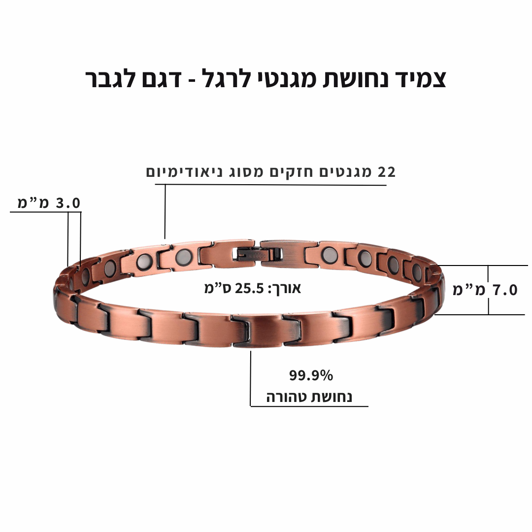 Aurora Steps for Men | צמיד נחושת מגנטי לרגל לגבר