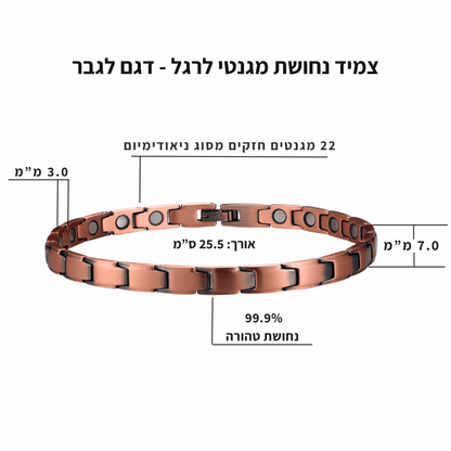 Aurora Steps for Men | צמיד נחושת מגנטי לרגל לגבר