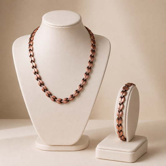 Aurora Onyx Set | סט שרשרת וצמיד נחושת מגנטיים