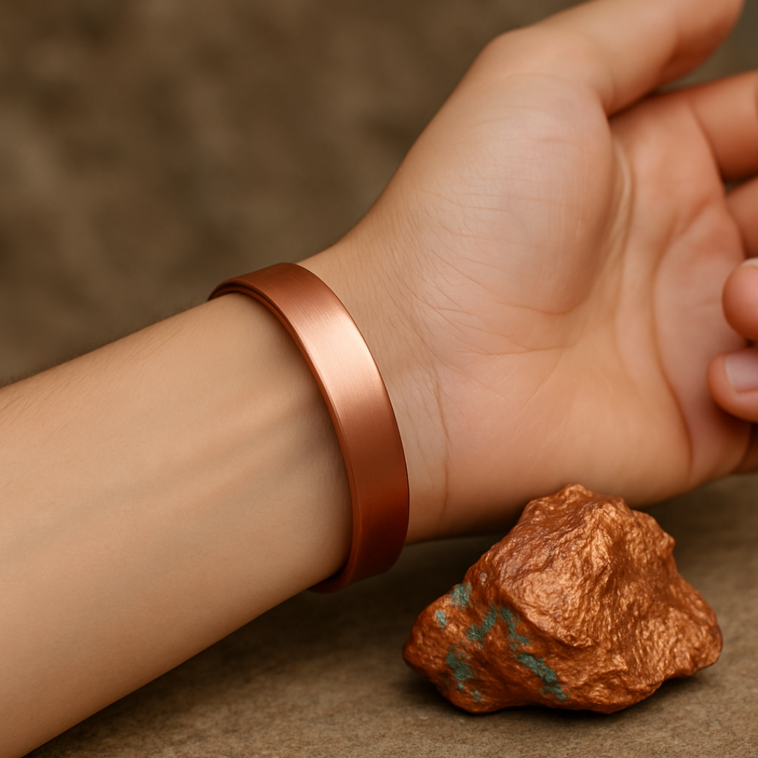 צמיד נחושת ליד נחושת גולמית